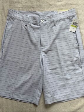 Grand Slam Performance Men's Striped Golf Shorts Gray Size 30 NWT
